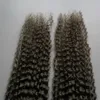 Brasiliansk Kinky Curly Hair Silver Grey Ombre Human Hair 2 st Two Tone Ombre Brazilian Gray Weave Afro Kinky Curly Virgy Hair