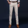 Men's Pants Wholesale Cotton Straight Leg Stretch Dress Casual Pant Skinny Smooth Full Length Slim Business Trousers1