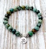 SN1035 Véritable Africain Turquoise Poignet Mala Perles Chakra Bracelet Yoga Bracelet Bouddhiste Prière Guérison Dépression Anxiété Crystal247B