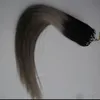 10"-26" 100g 7a Silbergraue Bandverlängerung Ombre Graue Haarverlängerungen Mikroring-Echthaarverlängerungen Brasilianisches Remy-Jungfrau-Haar Glatt