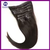 1 Set 20''-22" 10er-Set Clip-in-Haarverlängerungen aus Echthaar, 160 g, dunkelstes Braun