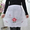 100pcs Women Housewife Short Waist Ruffled Floral Print Apron With Two Pockets Cooking Cotton Apron Bib For Restaurant Home Kitchen ZA0879