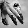 Ringar Crystal Finger Ring Pretty Punk Style Claw Paw Talon Finger Thumb Rings Guld och Svart Färg 3 Storlekar Tillgängliga Punkringar