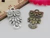 200PCS Antik Silver Bronze Alloy Owl Charms Pendants för smycken gör 20x11mm