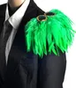 Handmade men blazer accessories /ostrich feather crystal epaulette/epaulet shoulder/host performance costume wholesale