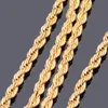 24K Gold Filledd Twisted Link Chains Ketting Womens Mens Collar Sieraden