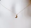 10 PCS- 18k gold plated necklace simple fashion sexy small moon pendant necklace gift for women wholesale free shipping