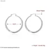 Fashion hoop earrings 925 silver jewelry diameter 4cm classic charm design cool street style Europe Hot free shipping Cheap Wholesale