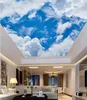カスタム3D立体模様の壁紙3 d天井青い空と白の空の装飾絵の天井の壁紙壁のための壁紙3 d