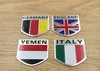 New 3D Aluminum ENGLAND GERMANY ITALY YEMEN National Flag Emblem Badge Car / Motorcycle Signage Nameplate Logo Car Stickers