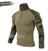 Commercio all'ingrosso Outdoor Camouflage Manica Lunga Frog Suit Uomini Sport Top Tattico Strumento Cargo t Shirt Esercito Militare Combattimento Tee 7 Colori