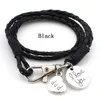 Nova Multicamadas Vintage Woven Charme Pulseiras Eu te amo Keychain Pulseira de Couro PU pulseira Para Moda manwoman Acessórios