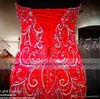 Elegante novo vermelho mor beading sereia vestidos de baile imagens reais querida cristal strass sem costas longos vestidos de noite árabe