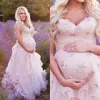 2021 Maternidade Lace Vestidos de Noiva Sweetheart Vestidos de Bolas Nupciais Ruffles Vestido Grávido com Flores Plus Size Bidal Vestidos QC144