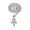 Nieuwe Trendy Crystal Rhinestone Egyptische Ankh Sleutel Hanger Ketting 18K Vergulde Doos Ketting Lange Kettingen voor Mannen / Dames Party Sieraden