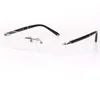 Klassisches MB374 Business randloses quadratisches Brillengestell für Herren 57-16-140 für verschreibungspflichtige Brillen, komplettes Etui OME Factory Outlet
