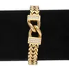 12 mm mannen Goud roestvrijstalen ketting Link Bracelet Hip Hop Style Inlay Zirkoon Polsband Bangle Fashion Punk Jewelry 20Cm63169512334102