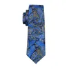 Snabb leverans silke slips klassisk silke mens slips blå slipsuppsättningar paisley män slipsar hankerchief set jacquard woven business party n-1447