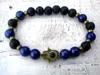 SN0295 패션 디자인 쥬얼리 Lapis Lazuli Hamsa 팔찌 용암 Hamsa 팔찌 Lapis and Lava Man 굿 럭 팔찌