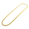 5mm / 30inch 3mm / 24Ink guld silverpläterad fast kubansk kantkedja mens halsband hip hop smycken stil