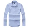 Ny försäljning berömda tullar passar casual klänningskjortor populära golfbroderi ponny affärspolo blus mäns långa ärm klädblandning beställning