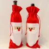 Umweltfreundliche 12-teilige Rotweinflaschen-Abdeckungsbeutel, Weihnachts-Tischdekoration, Heim-Party-Dekoration, Weihnachtsmann