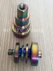 Rainbowl colorido anodizado 6 em 1 titanium unhas domeless gr 2 colorido titanium prego 10mm14mm19mm com macho e fêmea conjunta