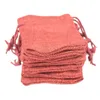 6.5*8.5cm double layer high quanlity natural linen drawstring bags jewelry pouch jute bags burlap Pouch package bags Gift hessian bags sack