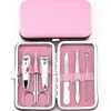 6 sztuk Przenośny Zestaw Nail Nierdzewnej Sztuki Manicure Set Narzędzia do pielęgnacji paznokci z Mini Finger Finger Cutter Clipper plik Nożyczki Pęseta