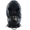 Adult Toys Sexy Bondage Zipper Gimp Head Mask Restraint Hood Faux Leather Harness Fetish #R172