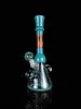 oil rigs dab bong Glass Bongs Water Pipes Beaker Base Glass Dab Colorful Bubbler wig wag small bong