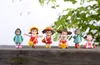5 setleri (6 adet / takım) Kawaii Zakka Run Hareket Seven Kız Yağmurluk Xiaomei Doll Mikro Peyzaj Anime Karikatür Figürler Peri Bahçe Minyatürleri