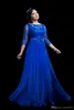 2023 신부 드레스 환상의 어머니는 긴 왕실 블루 34 슬리브 플러스 형식 이브닝 드레스 CUS2311915