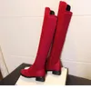 New Materials Joining Black Synthetic Suede Flat Heel Long Boots Comfortable Over Knee High Boots