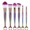 6 PCS Mermaid Makeup Brush Set Colorful Fishtail Make Up Borsts Set Sweet Makeup Tools Accessories4126070