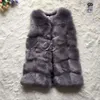 Female Fur Waistcoat New Winter Warm Faux Fox Fur Vest Women High-Grade Cappa Fashion O-Neck Long Fur Coat Cardigan