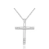 wedding Inlaid stone cross women's sterling silver plate Necklace fashion 925 silver pendant Necklace with chains GN5392080