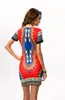 Partihandel-sommar ny afrikansk mode design vestidos afrikansk traditionell print dashiki klänning för lady kvinnor casual bohemiska blommiga klänningar