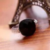 Anelb Peppers in Micro Square Black Onyx Crystal 925 Sterling Zilveren Ring Vintage Sieraden Ringen voor Vrouwen