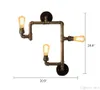 Industrial pipe led wall lighting 3 heads wall sconces vintage bronze wall light iron American country indoor lights
