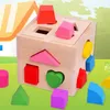 Kid Wooden Block Toys Classic Multi Shape Cube Learn Gift Juguetes Brinquedos Multifunction Box3157