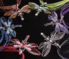 Vintage Dragonfly Crystal Hanger Ketting Lace String Ketting Vrouwen Verklaring Kettingen 6 Kleuren Brons Retro Sieraden