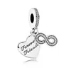 Fits for Pandora Bracelet Original 925 Sterling Silver beads Forever Friends Pendant Charm with clear CZ 2016 new Autumen jewelry 1PC/lot