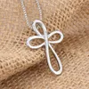 Wholesale Fashion Catholic Necklaces Silver Color Cross Pendant Necklaces Christian Jewelry For Women Christimas Gift wholesale dhn808