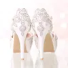 White Bridal Wedding Dress Shoes with Ankle Straps 12cm Round Toe Crystal Bride Shoes Platform Formal Dress Shoes Prom Party Pumps