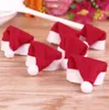 Gorąca Sprzedaż Mini Święty Mikołaj Kapelusz Boże Narodzenie Xmas Wakacje Lollipop Top Topper Cover na festiwal świątecznych dekoracji do domu
