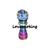 Rainbow Domeless titan spik med kvartshatt titaniumTi Carp Cap Dabber Grade 2 6 in 1 10mm 14mm 18mm hona/hane Färgglad nagel