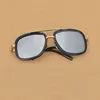Hot new men occhiali da sole firmati di marca occhiali da sole in titanio placcato oro vintage stile retrò cornice quadrata con lente UV400 originale
