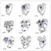 Brand new mixed style fashion purple gemstone 925 silver ring EMGR27,petal round sterling silver ring 10 pieces a lot