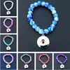 2018 Hot Sale Kids Girls 15cm Längd Glaspärlor Noosa Chunks Metall Ginger 18mm Snap Knappar Armband Smycken Mix Färger Partihandel